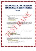 TEST BANK HEALTH ASSESSMENT IN NURSING 7TH EDITION WEBER KELLEY