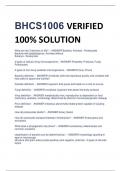 BHCS1006 VERIFIED 100% SOLUTION