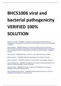 BHCS1006 viral and  bacterial pathogenicity VERIFIED 100%  SOLUTION