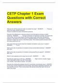 CETP Chapter 1 Exam Questions with Correct Answers 
