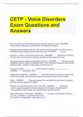 CETP - Voice Disorders Exam Questions and Answers 