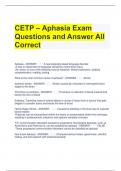 CETP – Aphasia Exam Questions and Answer All Correct 