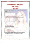 Multidimensional Care I Exam 1 MDC 1 Exam 1 2023 -2024