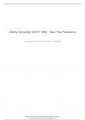 Liberty University (GOVT 220) - Quiz The Presidency