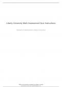 Liberty University Math Assessment Quiz Instructions