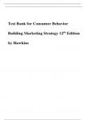 Test Bank for Consumer Behavior Building Marketing Strategy 12th Edition by Hawkins