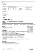 AQA AS ECONOMICS Paper 2 The National Economy in a Global Context  Monday 22 May 2023