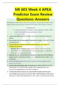 NR 603 Week 4 APEA Predictor Exam Review Questions-Answers