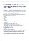 TestOut PC Pro Certification Practice Exam 2023&sol;2024 Questions and Answers 100&percnt; Correct 