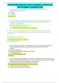 NURS PHARMACOLOGY EXAM MATERNITY QUESTIONS WITH CORRECT ANSWERS 2023