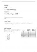 AQA A-Level Chemistry  Paper 3 FINAL QUESTION PAPER AND MARK SCHEME  Predicted Paper 2023