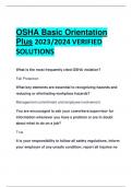 OSHA Basic Orientation Plus 2023&sol;2024 VERIFIED  SOLUTIONS