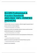 BCCNM Professional & Practice Standards 2023/2024 100% VERIFIED  ANSWERS