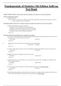 Complete Test Bank Fundamentals of Statistics 5th Edition Sullivan  Questions & Answers with rationales &lpar;Chapter 1-13&rpar;