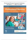 Professional Nursing Concepts & Challenges 9th Edition, Beth Black Test Bank - QUESTIONS & ANSWERS WITH RATIONALS (ALL CHAPTERS) LATEST