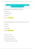 PCOA Practice Exam Questions and Answers Graded A+