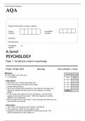 AQA A level PSYCHOLOGY Paper 1 MAY 2023 QUESTION PAPER -  Introductory topics in psychology