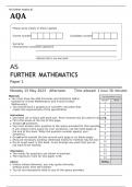 AQA AS FURTHER MATHEMATICS Paper 1 MAY 2023 OFFICIAL  QUESTION PAPER