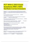 PCT NHA-2 2023 Exam Questions With (100% Verified) Correct Answers