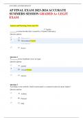 AP FINAL EXAM 2023-2024 ACCURATE SUMMERS SESSION GRADED A&plus; LEGIT EXAM
