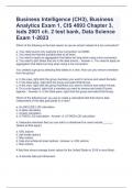 Business Intelligence (CH3), Business Analytics Exam 1, CIS 4093 Chapter 3, isds 2001 ch. 2 test bank, Data Science Exam 1-2023