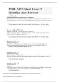 PHIL 347N Final Exam 2- Question And Answers
