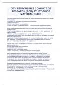 CITI- RESPONSIBLE CONDUCT OF RESEARCH &lpar;RCR&rpar; STUDY GUIDE MATERIAL GUIDE