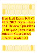 Hesi Exit Exam RN V1 2022/2023 Screenshots and Review Questions ( 160 Q&A )Best Exam Solution Guaranteed success Graded A+