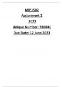 Mip1502 assignment 2 2023