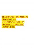 TESTBANK FOR MICROBIOLOGY AN INTRODUCTION 13th  EDITION TORTORA COMPLETE.
