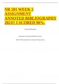 NR 501 WEEK 5 ASSIGNMENT ANNOTED BIBLIOGRAPHY 2023!! I SCORED 90%.