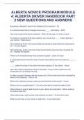 ALBERTA NOVICE PROGRAM MODULE 4: ALBERTA DRIVER HANDBOOK PART 2 NEW QUESTIONS AND ANSWERS 