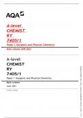 A-level CHEMIST RY 7405/1 Paper 1 Inorganic and Physical Chemistry    Mark scheme JUNE 2021