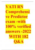 VATI RN Comprehensive Predictor exam -with 100% verified answers -2022/2023 RATED A