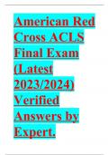 American Red Cross-ACLS-Final Exam 2022 VERIFIED 100&percnt; CORRECT