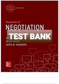 Essentials of Negotiation 6th Edition Roy Lewicki, Bruce Barry, David Saunders. _All Chapters 1-12. TEST BANK