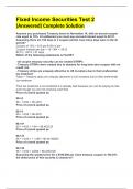 Fixed Income Securities Test 2 &lpar;Answered&rpar; Complete Solution