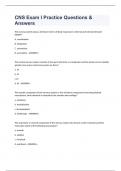 CNS Exam I Practice Questions & Answers