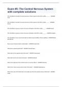 Exam &num;5&colon; The Central Nervous System with complete solutions