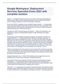 Google Workspace&colon; Deployment Services Specialist Exam 2023 with complete solution