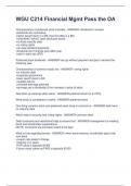 Exam &lpar;elaborations&rpar; WGU C214 Financial Mgmt Pass the OA 2023 LATEST UPDATE