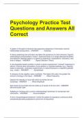 Psychology Practice Test Questions and Answers All Correct 