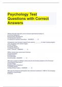 Psychology Test Questions with Correct Answers 