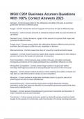 WGU C201 Business Acumen Questions With 100% Correct Answers 2023.