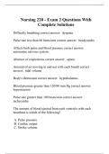 Nursing 220 - Exam 2 Questions With Complete Solutions