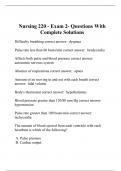 Nursing 220 - Exam 2- Questions With Complete Solutions