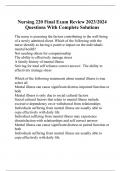 Nursing 220 Final Exam Review 2023/2024 Questions With Complete Solutions