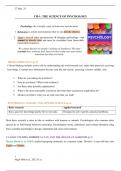 Summary Ch-1  THE SCIENCE OF PSYCHOLOGY
