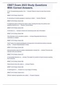 CBET Exam 2023 Study Questions With Correct Answers&period;