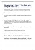 Microbiology 1 - Exam 2 Test Bank with complete solutions